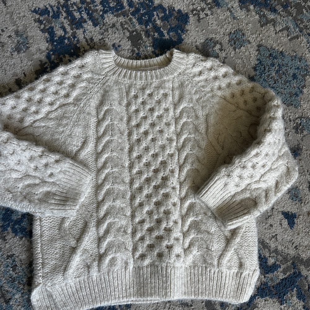 Cozy White Cable Knit Sweater